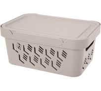 Универсальный ящик Econova Deluxe с крышкой, 270х190х120 мм, 4,6 л светло-бежевый 433205534