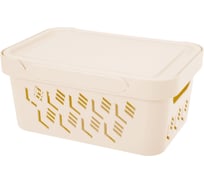 Универсальный ящик Econova Deluxe с крышкой, 270х190х120 мм, 4,6 л бежевый 433205507