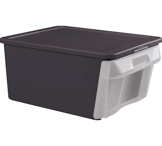 Универсальный ящик Econova Combo Box с откидной стенкой, 390х290х180 мм, 16,7 л черный 431264613 1