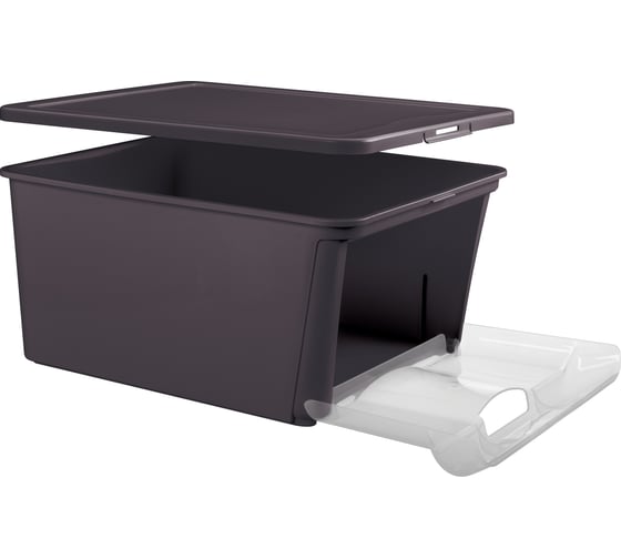 Универсальный ящик Econova Combo Box с откидной стенкой, 390х290х180 мм, 16,7 л черный 431264613