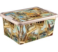 Универсальный ящик Econova с аппликацией 335х240х155 мм, 8 л темно-бежевый 431288032