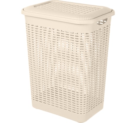 Корзина для белья Econova 50 л, 420х310х560 мм бежевый 431293407