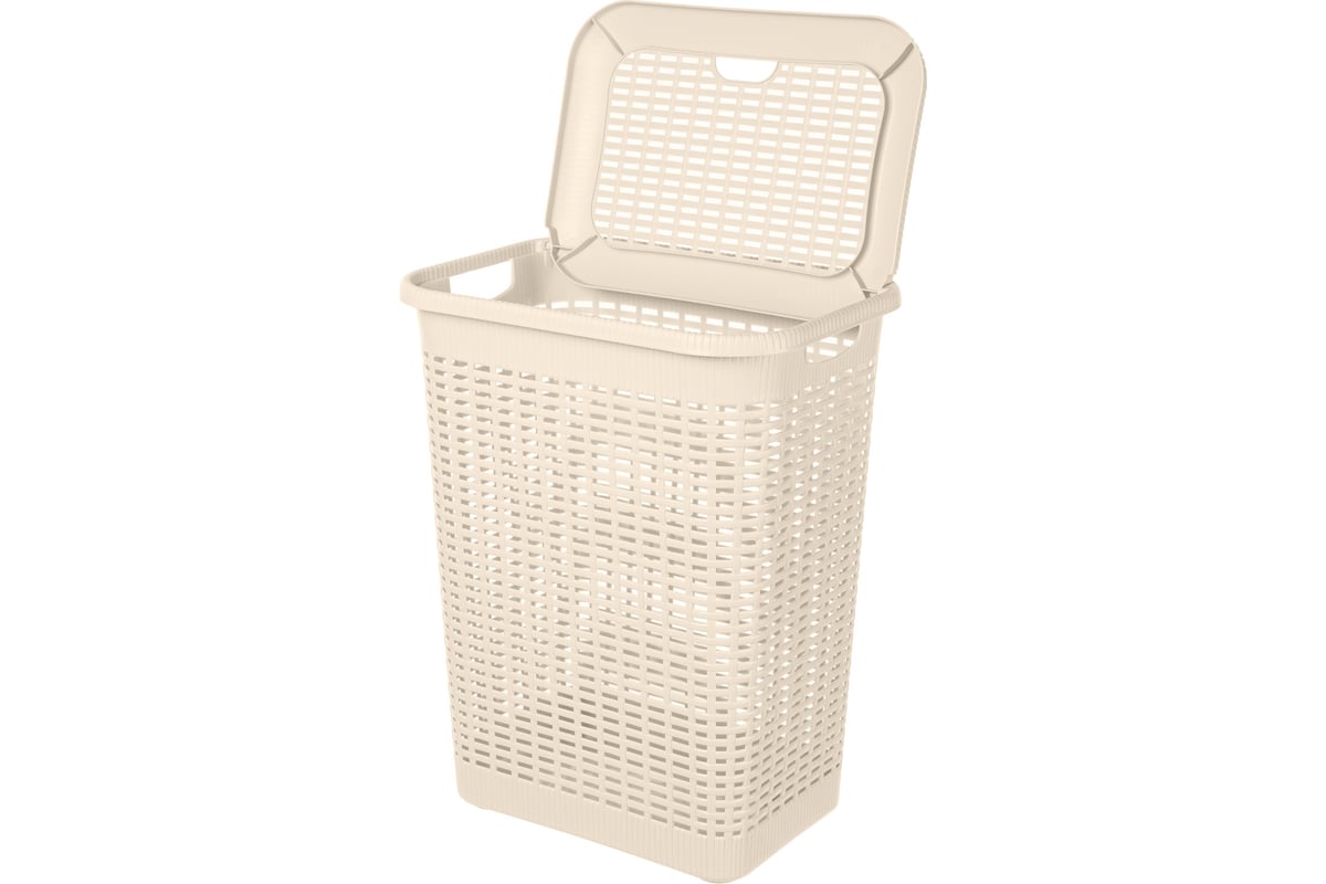 Корзина для белья Econova 30 л, 370х260х465 мм бежевый 431293307 ...