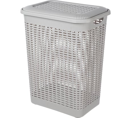 Корзина для белья Econova 50 л, 420х310х560 мм светло-серый 431293430