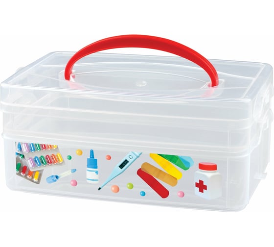 Универсальная коробка Econova Multi Box 2 секции с ручкой и декором, 1 л + 2 л 43123330152 1