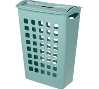 Узкая корзина для белья Бытпласт с поворотной крышкой 430х260х580 мм, 38 л светло-голубой 431255431