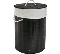 Складная корзина для белья VIDAGE Sepet, 48 л, 35x35x50 см, бамбук, черный 1392001