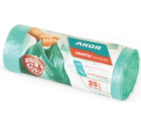 Пакеты для мусора АКОР "АНТИБАК+БИО" 35 л, 30 шт арт 205-103
