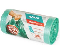 Пакеты для мусора АКОР "АНТИБАК+БИО" 35 л, 50 шт 205-104