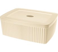 Лоток Econova Velvet с крышкой, 295х225х110 мм, 6.55 л, бежевый 433238907