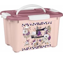 Универсальная коробка Econova с ручкой и аппликацией, 283х200х170 мм, 5.5 л розовый 43320250551