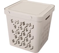 Универсальный ящик Econova Deluxe с крышкой, 286х286х286 мм, 18 л, светло-бежевый 433242734