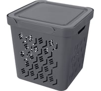 Универсальный ящик с крышкой Econova Deluxe 286х286х286 мм, 18л, серый 433242711