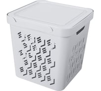 Универсальный ящик с крышкой Econova Deluxe 286х286х286 мм, 18 л, светло-серый 433242730