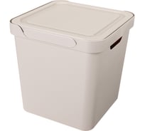 Универсальный ящик Econova Luxe с крышкой, 286х286х286 мм, 18 л, светло-бежевый 433242634
