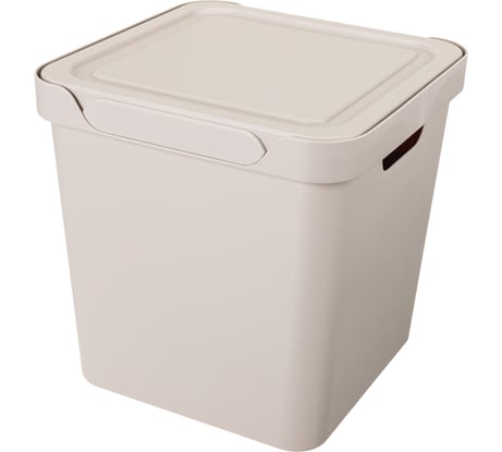 Универсальный ящик Econova Luxe с крышкой, 286х286х286 мм, 18 л, светло-бежевый 433242634