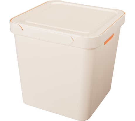 Универсальный ящик с крышкой Econova Luxe 286х286х286 мм, 18л, бежевый 433242607