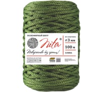 Шнур вязаный Nita б/с, ПЭ, диаметр 3 мм, 100 м, олива, 6" 4680253046213