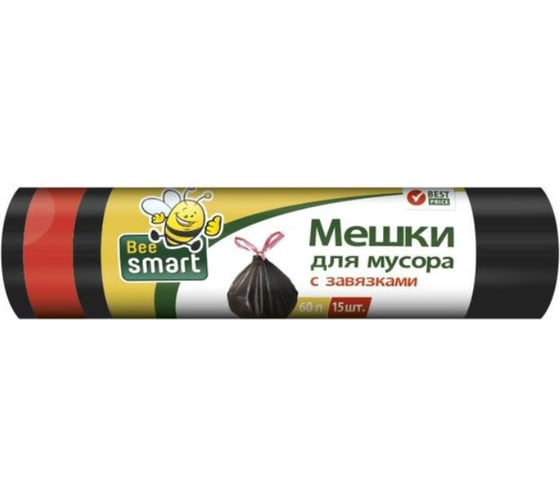 Мешки для мусора Paclan 60 л с завязками, 15 шт ПHД 42087346 1