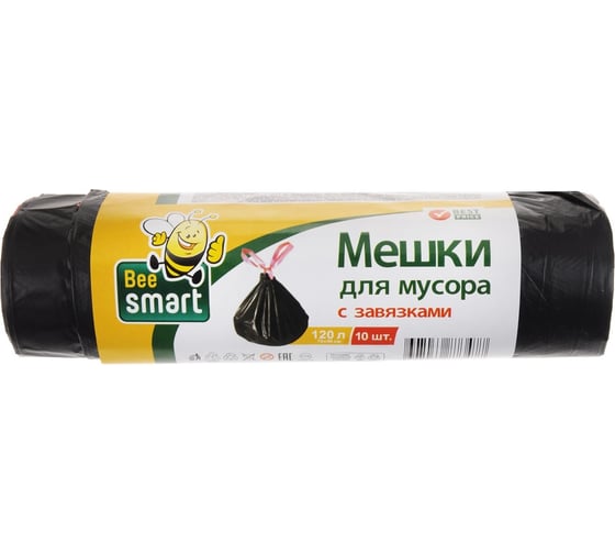 Мешки для мусора Paclan 120 л с завязками, 10 шт ПHД 42087347 1