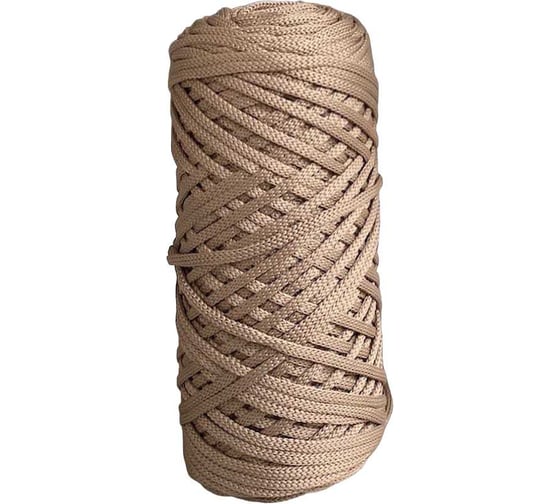Вязаный шнур Nita б/с, ПЭ, диаметр 4 мм, 200 м, латте, 6" 4680253046428 1