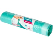 Пакеты мусорные ПНД с завязками 35 л К20 рулон АКОР 202-035