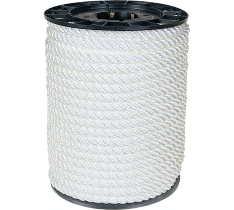 Полипропиленовый канат АзотХимФортис тросовой свивки 14 мм 50 м белый 73648