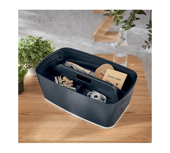 Вставка-органайзер LEITZ MyBox Cosy с ручкой, soft touch, серый 52660089