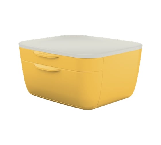 Короб LEITZ Cosy с ящиками, soft touch, желтый 53570019