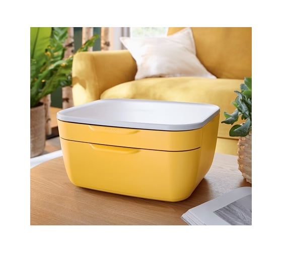 Короб LEITZ Cosy с ящиками, soft touch, желтый 53570019
