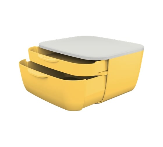 Короб LEITZ Cosy с ящиками, soft touch, желтый 53570019