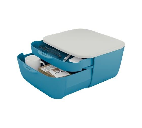 Короб LEITZ Cosy с ящиками, soft touch, синий 53570061