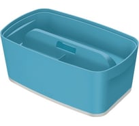 Короб LEITZ MyBox с крышкой, малый + органайзер с ручкой Cosy, soft touch, синий 52670061