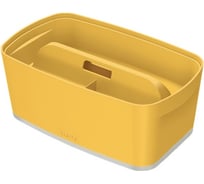 Короб LEITZ MyBox с крышкой, малый + органайзер с ручкой Cosy, soft touch, желтый 52670019