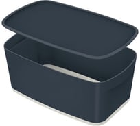Короб LEITZ MyBox Cosy с крышкой, soft touch, малый, серый 52630089