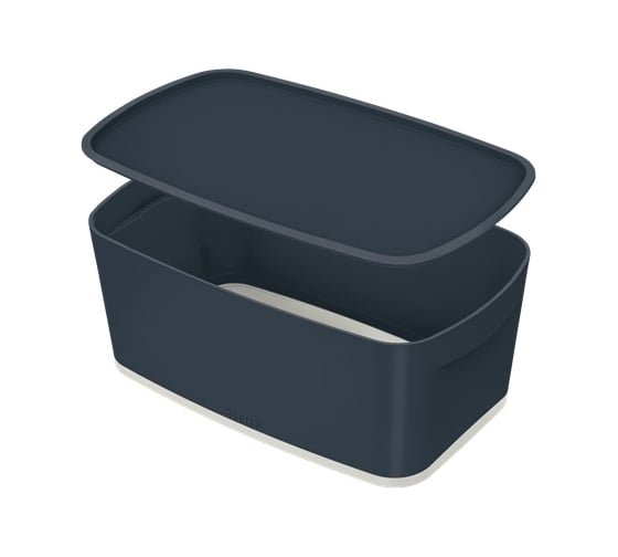 Короб LEITZ MyBox Cosy с крышкой, soft touch, малый, серый 52630089