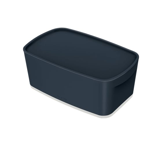 Короб LEITZ MyBox Cosy с крышкой, soft touch, малый, серый 52630089