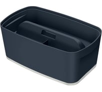 Короб LEITZ MyBox с крышкой, малый + органайзер с ручкой Cosy, soft touch, серый 52670089