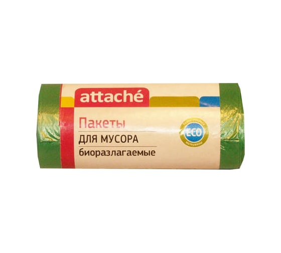 Мешки для мусора зеленые (30 шт; 60 л; 58х68 см; 12 мкм; ПНД) Attache 301952