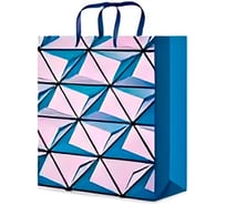 Подарочный пакет Миленд Optima с глянцевая ламинация, 18x23x8 см, Объемный узор голубой фасовка 6 шт 072465