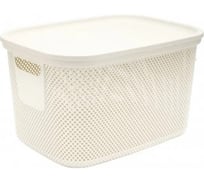 Корзина HOBBY LIFE NICKEL кремовая 18л 28.5x38x22.2см с крышкой HL041289NL