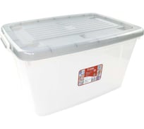Ящик с крышкой Darel Plastic 75л, серый 10175