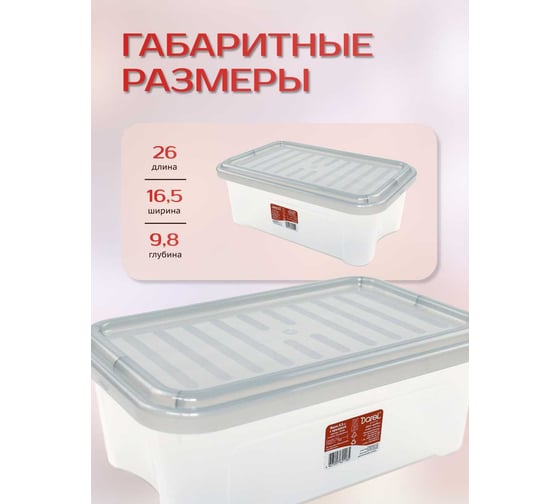 Ящик с крышкой Darel Plastic 2,5л. серый 1 0125