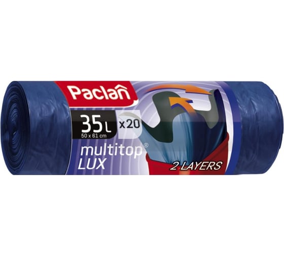 Мешки для мусора MULTI-TOP LUX (20 шт; 50х61 см; 35 л; ПВД) Paclan 42013235 1