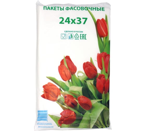 Фасовочный пакет ИДЕАЛ ПНД 24x37 Тюльпаны в пластах ФНД21115 1