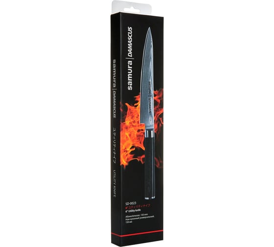 Нож кухонный универсальный Samura DAMASCUS 150 мм, G-10, дамаск 67 слоев SD-0023/K