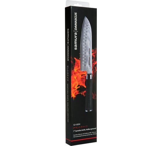 Нож кухонный Сантоку Samura DAMASCUS 180 мм, G-10, дамаск 67 слоев SD-0094/K