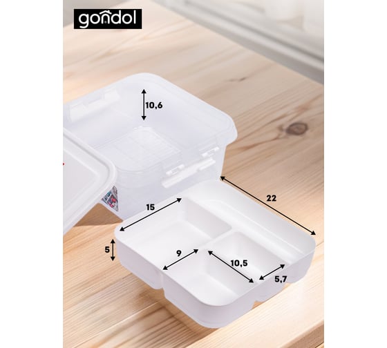 Контейнер для лекарств GONDOL MY BOX красный крест G-610-RC