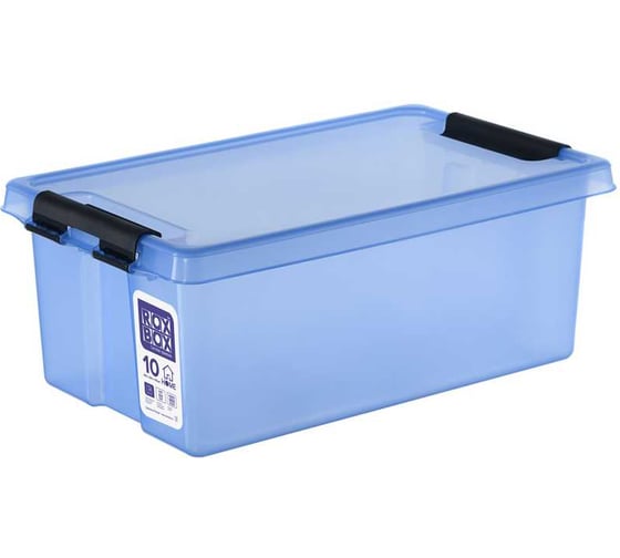 Ящик Дигрус Rox Box 400x225x150 мм, с крышкой, на клипсах, объем 10 голубой RBH10-П/Д RBH10-Г/Д