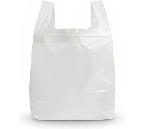 Пакет-майка Волга Полимер белый с ручками 50 шт, полиэтиленовый 43х73 см Т3105МП50